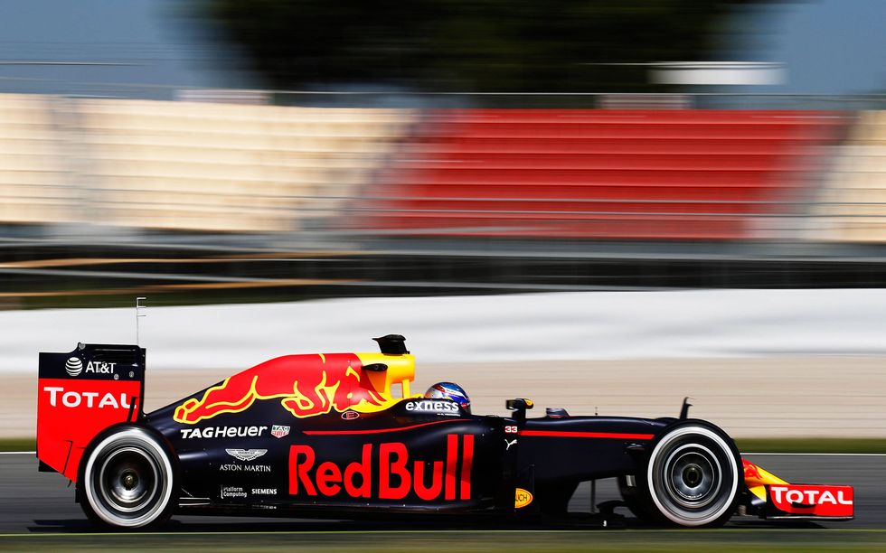 Verstappen streaks by on his way to the first victory of his career.