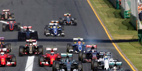 Defending Formula One champion Lewis Hamilton leads a field of just 15 cars in Melbourne.