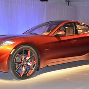 Fisker previewed the smaller Atlantic sedan at the 2012 New York auto show but never built the model as the company entered bankruptcy.