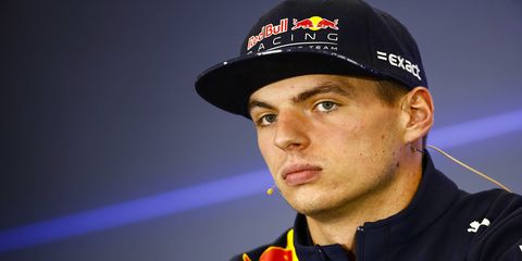 Max Verstappen of Red Bull Racing during the Thursday press conference in Mexico City.