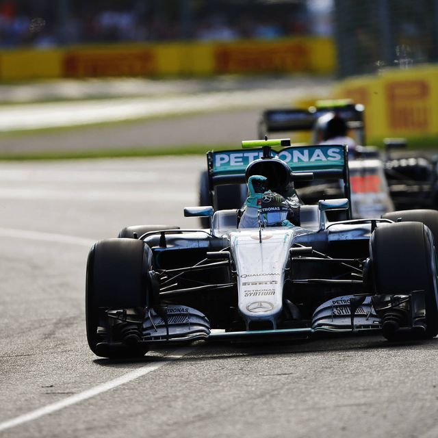 Nico Rosberg celebrates a victory in the 2016 season-opening Formula 1 event at Albert Park in Melbourne, Australia.