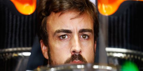 Fernando Alonso has failed to finish on the podium in 38 starts over the past two seasons with Honda power.