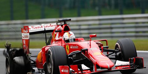 Sebastian Vettel suffered a tire failure at the Belgian Grand Prix that cost him a podium finish.