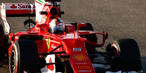 Sebastian Vettel was one of just two drivers to complete at lap at Barcelona in under 1 minute, 20 seconds on Thursday.
