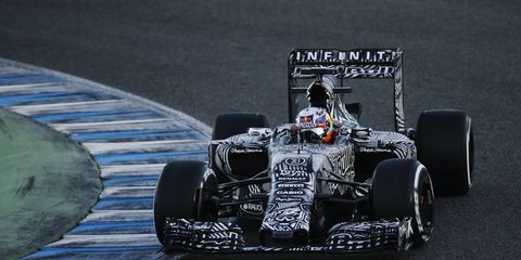Daniel Ricciardo piloted a camouflaged car for Red Bull during testing in Jerez, Spain.