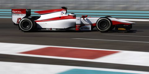 Stoffel Vandoorne tests a GP2 car in Abu Dhabi. Vandoorne has his sights set on a GP2 championship.