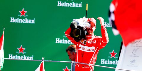 No, the future of Formula 1 TV is not to give drivers like Sebastian Vettel, above, the opportunity to work behind the camera.