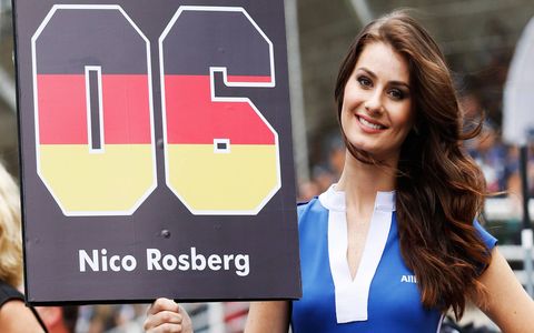 Nico Rosberg's winning day at the Formula One Brazilian Grand Prix also included a girl who knew her way around the grid.