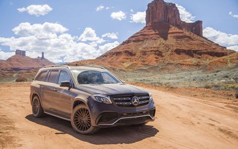 The Mercedes GLS gets a new front and rear exterior look, 9 G-Tronic transmission and a third row seat that you can "actually put people with legs in." It's the S-Class of Mercedes SUVs.