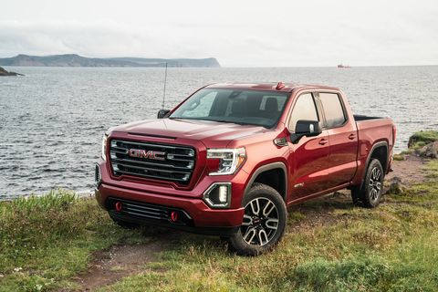 The 2019 GMC Sierra parked, checking out the scenery