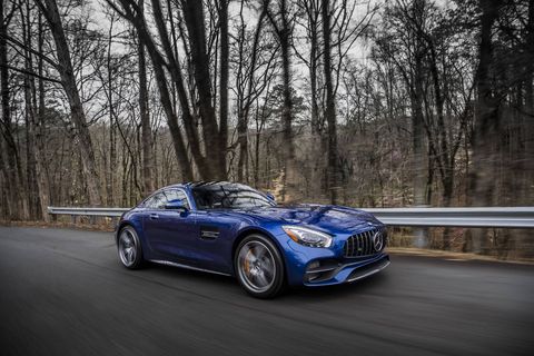 The 2018 Mercedes-AMG GT C Coupe comes with a 4.0-liter twin-turbocharged V8.
