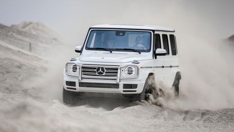 The 2019 Mercedes-Benz G550 comes with a 4.0-liter, twin-turbocharged V8 making 416 hp.