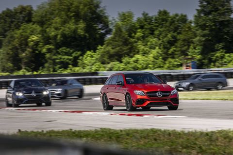 The 2018 Mercedes-AMG E63S wagon comes with a 603-hp, 4.0-liter twin-turbocharged V8.
