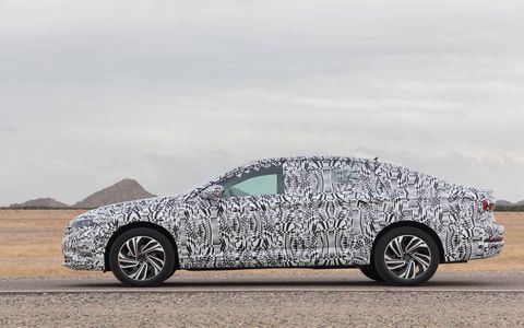We drove the 2019 VW Jetta in prototype form around Volkswagen's Arizona Proving Grounds.