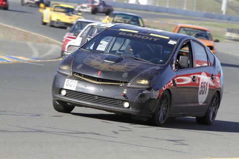 This is just a hybrid, but maybe not for long. Says Jay Lamm, "Richard Hilleman (a "real racer," and also the ex-CCO of EA Games) has been running the Prius as a Prius for a couple of years with guys like Memo Gidley, but plans to convert it to full EV now that we’ve offered the $50K-in-nickels prize."