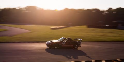 Drivers had to race against the setting sun to get their laps in on Autobahn’s 3.56-mile full course Saturday evening.