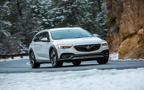 The Buick Regal TourX has a 2.0-liter turbocharged engine producing 250 hp and 295 lb-ft of torque.