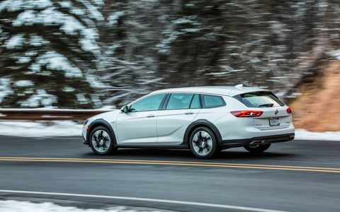 The Buick Regal TourX has a 2.0-liter turbocharged engine producing 250 hp and 295 lb-ft of torque.