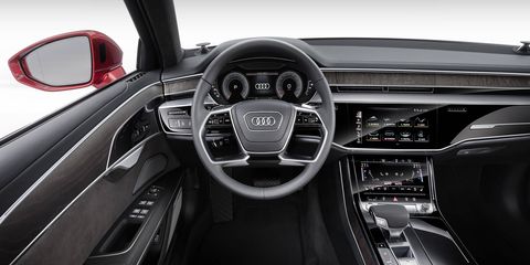 The Audi A8 features level three autonomous driving, meaning it can completely take over under 37 mph.