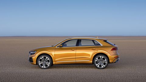 The Audi Q8 is the brand's new full-size SUV, a sibling to the Q7 but wider, shorter and lower.