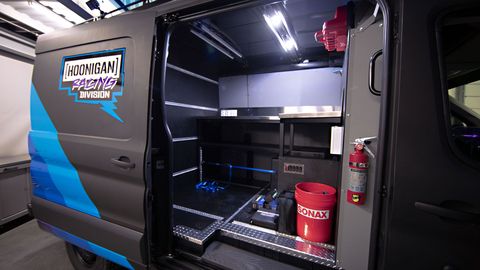 Ken Block and the team built this 4x4 Ford Transit to be a support truck for rallies.