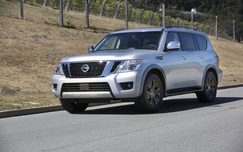 The 2017 Nissan Armada gets a complete redesign based on the global Nissan Patrol full-size SUV platform.