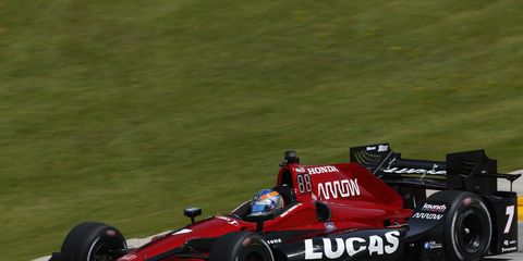 Robert Wickens drove the Schmidt Peterson Motorsports No. 7 Honda while waiting for regular driver Mikhail Aleshin to return from France.