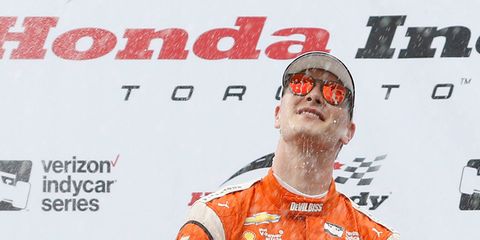 Josef Newgarden beat Alexander Rossi to the finish line by 1.8704 second in Toronto on Sunday.
