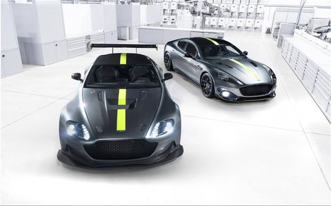 Aston Martin introduced its AMR range of high-performance vehicles at the Geneva auto show.