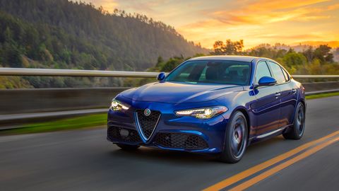 The 2019 Alfa Romeo Giulia comes with a turbocharged I4 making 280 hp.