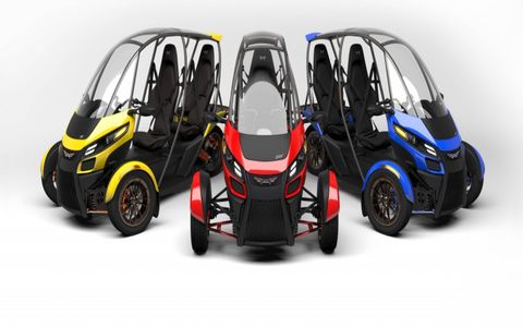 Arcimoto plans to offer this tandem three-wheeler by the end of the year. It comes in open form, with doors  or as a panel delivery. Price starts at $12,000.