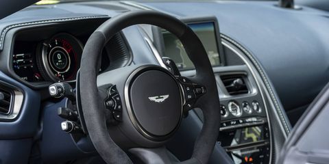 The 2018 Aston Martin DB11 AMR comes with monotone leather and Alcantara upholstery.