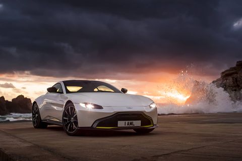 The 2019 Aston Martin Vantage's 4.0-liter twin-turbo V8 churns out 503 hp and 505 lb-ft.