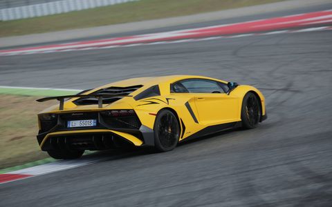 The 740-hp Lamborghini Aventador SV is on sale now featuring a 6.5-liter V12, all-wheel drive and an F1-style pushrod suspension. Different drive modes both tighten and soften things up, on and off the track.