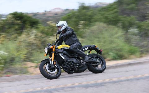 The Yamaha XSR900 takes the FZ-09, stiffens up the suspension and adds some realistic "sport heritage" styling cues to create a new and exciting motorcycle for $9490. You also get ABS and three-mode traction control.