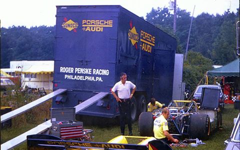 The transporter that carried Team Penske's first Indy 500 winner is restored.