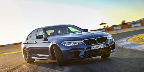 2018 BMW M5 -- drifting and driving on-track.