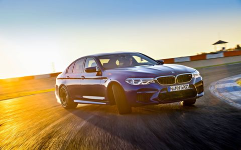 2018 BMW M5 -- drifting and driving on-track.