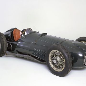 This was the first BRM to turn a wheel in anger on a race track. It was powered by a 1.5-liter supercharged V16 engine. It'll be at Retromobile Feb. 6-10.