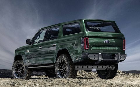The rugged and tough renderings of the four-door Ford Bronco don't disappoint.