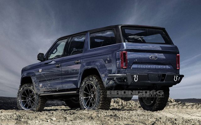 the rugged and tough renderings of the four door ford bronco don't disappoint