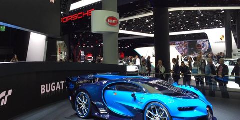 Bugatti's Vision Gran Turismo concept under Frankfurt motor show lights