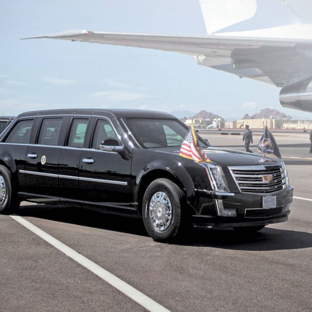 The 2017 presidential limousine, as seen in our rendering, is expected to borrow design details from the Escalade.