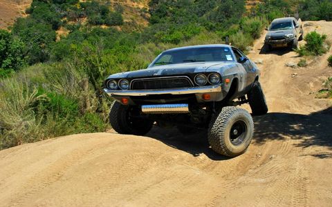 A lifted and trail-ready Dodge Challenger isn't something you see every day.