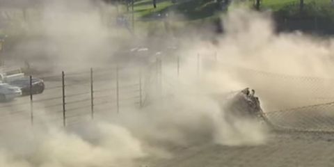 Gary Densham was unhurt in crash during qualifying on Saturday.