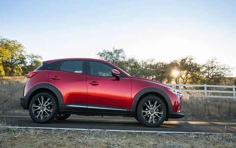 The 2017 Mazda CX-3 is powered by a 2.0-liter four-cylinder engine making 146 hp and 146 lb-ft of torque.