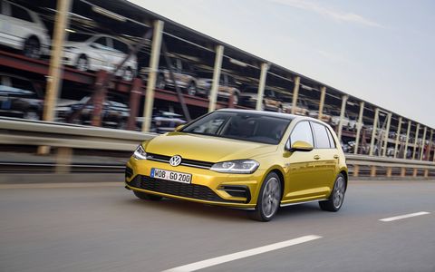 The 2018 Volkswagen Golf gets minor updates for the 2018 model year. European model shown; the U.S. model will arrive later.