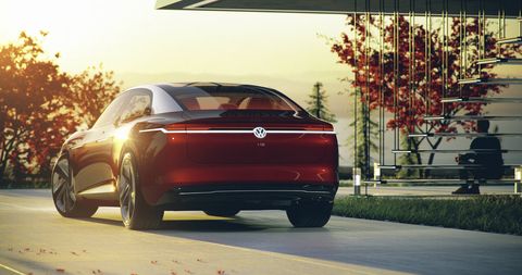 The Volkswagen I.D. Vizzion concept went live before the Geneva auto show and according to VW, "drives autonomously, is operated by voice and gesture control, and thanks to artificial intelligence, will be capable of learning."