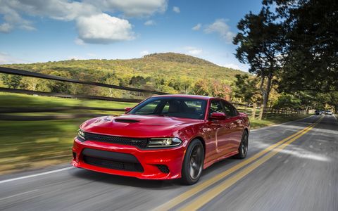 The Dodge Charger SRT Hellcat has a supercharged 6.2-liter HEMI Hellcat engine that produces 707 horsepower and 650 lb.-ft. of torque.