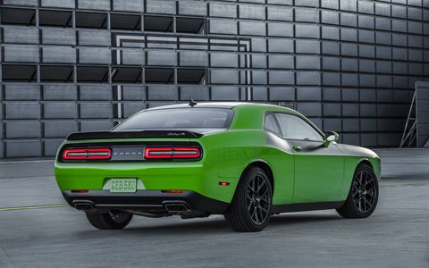 The Challenger T/A and Charger Daytona are both offered with either a 375-hp, 5.7-liter V8 or the 485-hp, 6.4-liter V8